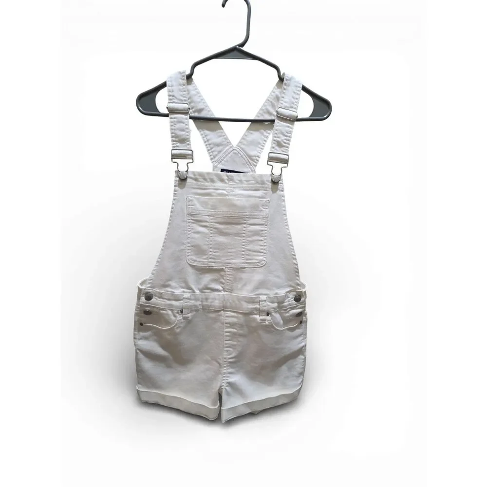 Girls White Denim Shortalls | Overall Shorts | Size 9 | Pre-Owned - Picture 7 of 15